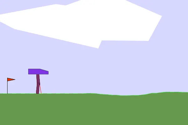 BipedalWalker 的二足机器人需要在随机地形上稳定行走